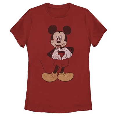 Women's Mickey & Friends Distressed Heart T-Shirt - Image 3