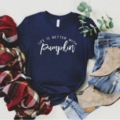 Simply Sage Market Women's Life Is Better With Pumpkin Short Sleeve Graphic Tee