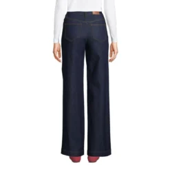 Lands' End Women's Recover High Rise Wide Leg Blue Jeans