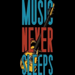 Junior's Design By Humans Music Never Sleeps By Solon2020 T-Shirt