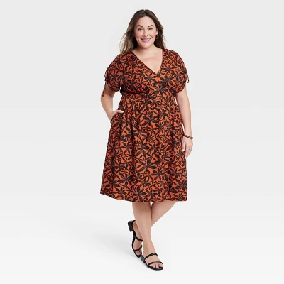 Women's Dolman Short Sleeve Midi Dress - Ava & Viv™ - Image 4