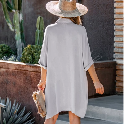 Women's Button Front Mini Shirt Dress - Cupshe - Image 3