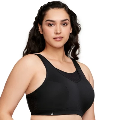 Glamorise Womens No-Bounce Camisole Elite Sports Wirefree Bra 1067 Black - Image 2