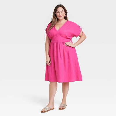 Women's Dolman Short Sleeve Midi Dress - Ava & Viv™ - Image 5