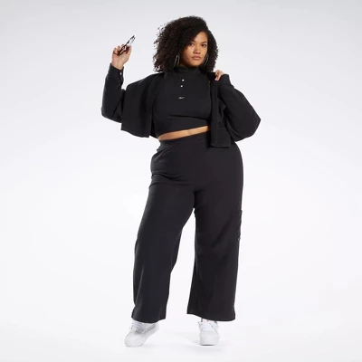 Reebok Classics Reverse Fleece Wide Leg Pants (Plus Size) Womens Athletic Pants
