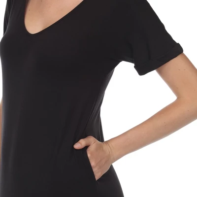 Women's Short Sleeve V-Neck Maxi Dress - White Mark - Image 4