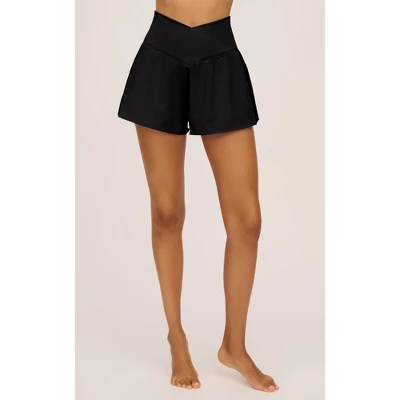 90 Degree By Reflex Womens Woven Crossfire Short With Crossover Waist And Built-in Shorts - Image 8