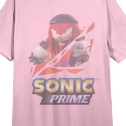 Sonic The Hedgehog Sonic Prime Renegade Knucks Crew Neck Short Sleeve Cradle Pink Women's Night Shirt