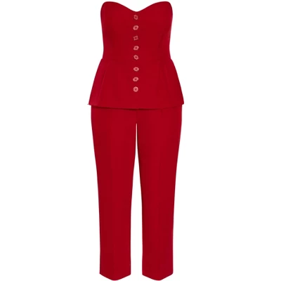 Women's Plus Size Emma Jumpsuit - True Red | CITY CHIC - Image 2