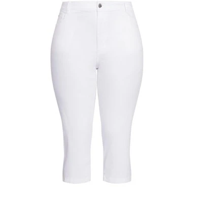 Women's Plus Size Denim Love Crop Jeans - White | EVANS - Image 2