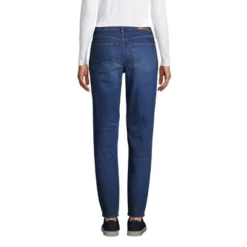 Lands' End Women's Recover Mid Rise Boyfriend Blue Jeans