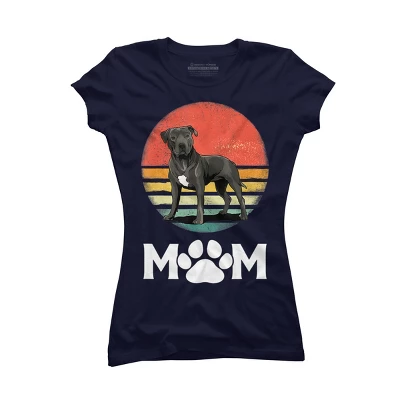 Junior's Design By Humans Mother's Day Pittie Mom Pitbull Dog Lovers By JorgeLopez T-Shirt - Image 3