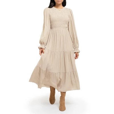 August Sky Women's Smocked Body Long Sleeve Dress - Image 6
