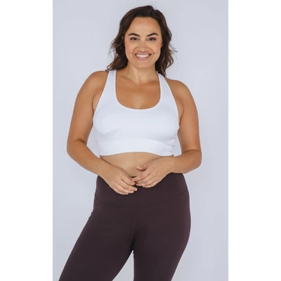 90 Degree By Reflex Womens Plus Seamless Crisscross Back Sports Bra - Image 6