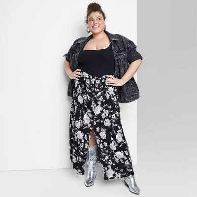 Women's Button-Front Printed Midi Skirt - Wild Fable™ - Image 3