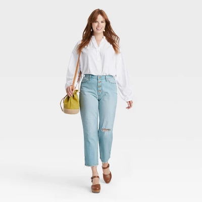 Women's Curvy Fit High-Rise Vintage Straight Jeans - Universal Thread™ - Image 2