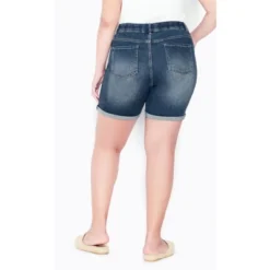 Women's Plus Size Giana Ripped Short - Mid Wash | AVENUE