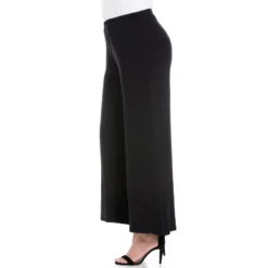 24seven Comfort Apparel Women's Plus Women's Plus Wide-leg Palazzo Pants