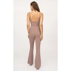 Yogalicious Womens Lux Scarlett Flare Jumpsuit With Built-In Bra