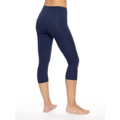 Felina Women's Cotton Modal Capri Leggings | Super Soft | Lightweight (Navy, Large)
