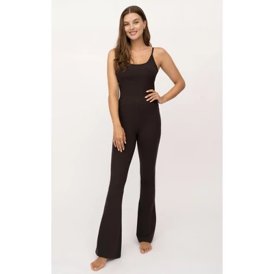 Yogalicious Womens Lux Scarlett Flare Jumpsuit With Built-In Bra - Image 5