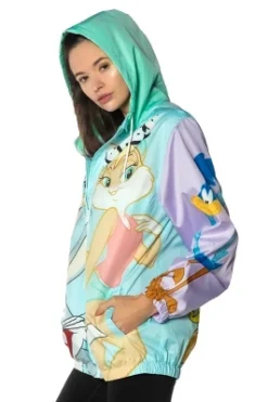 Members Only Women's Looney Tunes Colorblock Windbreaker Jacket