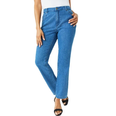 Jessica London Women’s Plus Size Tall Classic Cotton Denim Straight Jeans - Image 3