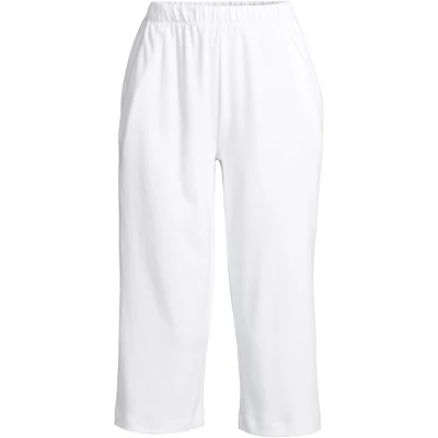 Lands' End Women's Sport Knit High Rise Elastic Waist Pull On Capri Pants - Image 6