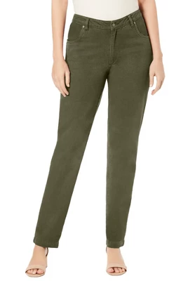 Jessica London Women’s Plus Size Tall Classic Cotton Denim Straight Jeans - Image 8