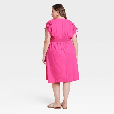 Women's Dolman Short Sleeve Midi Dress - Ava & Viv™