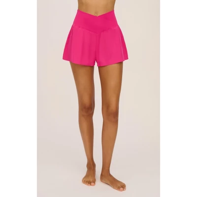 90 Degree By Reflex Womens Woven Crossfire Short With Crossover Waist And Built-in Shorts - Image 7