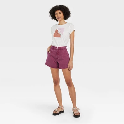 Women's High-Rise A-Line Midi Jean Shorts - Universal Thread™ - Image 2