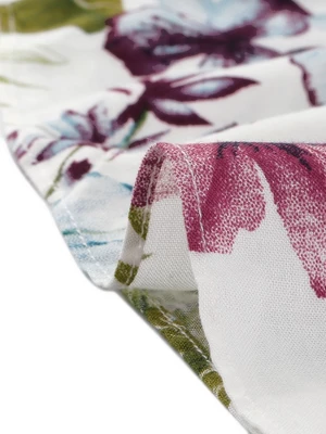 Allegra K Women's Tropical Floral Print Ruffle Self Tie Knot Split Beach Wrap Midi Skirt - Image 4