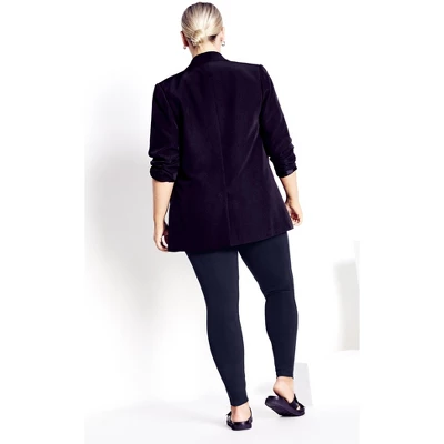 Women's Plus Size Supima® High Rise Legging Navy - Petite | AVENUE LEISURE