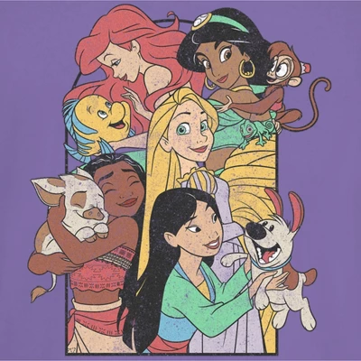 Junior's Disney Princess Pets Distressed T-Shirt