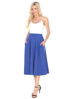 Women's Flared Midi Skirt With Pockets - White Mark - Image 7