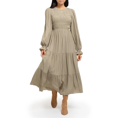 August Sky Women's Smocked Body Long Sleeve Dress - Image 5