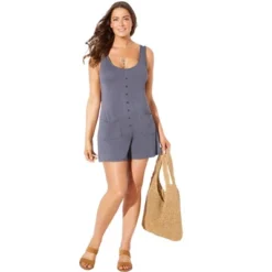 Swimsuits For All Women’s Plus Size Jersey Knit Romper