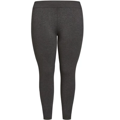Women's Plus Size Pima High Rise Legging Charcoal - Average | AVE LEISURE - Image 2