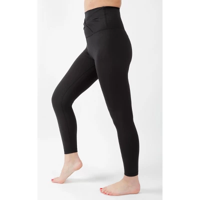 Yogalicious - Women's Lux Super High Rise Ankle Leggings With Elastic Free Criss Cross Waistband - Image 2