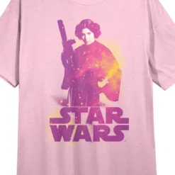 Star Wars Princess Leia Women's Pink Short Sleeve Crew Neck Sleep Shirt