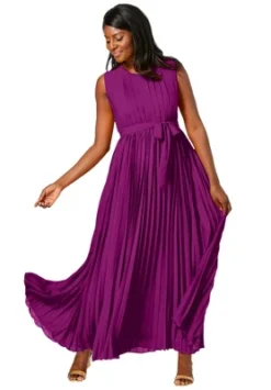 Jessica London Women’s Plus Size Pleated Maxi Dress