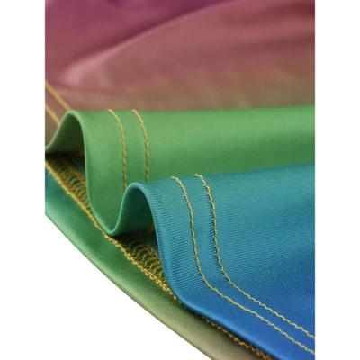 Agnes Orinda Women's Plus Size Rainbow Tie Shoulder Gathering Bodycon Midi Dress - Image 4