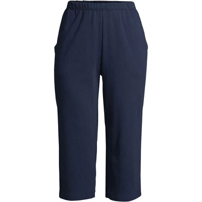 Lands' End Women's Sport Knit High Rise Elastic Waist Pull On Capri Pants - Image 8