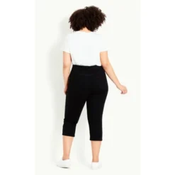 Women's Plus Size Denim Love Crop Jeans - Black | EVANS