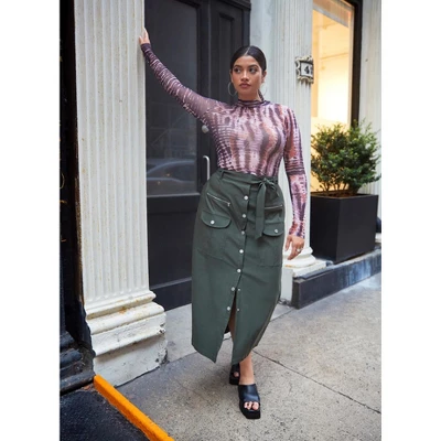 Rebdolls Women's Sierra Tie Belt Button Front Cargo Maxi Shift Skirt - Image 4