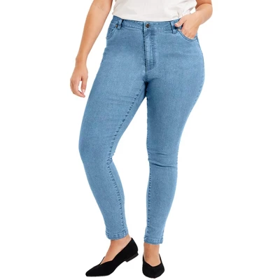 June + Vie By Roaman's Women’s Plus Size Curvie Fit Skinny Jeans - Image 3