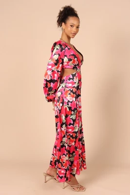 Petal And Pup Womens Teena Puff Sleeve Cutout Midi Dress - Image 3