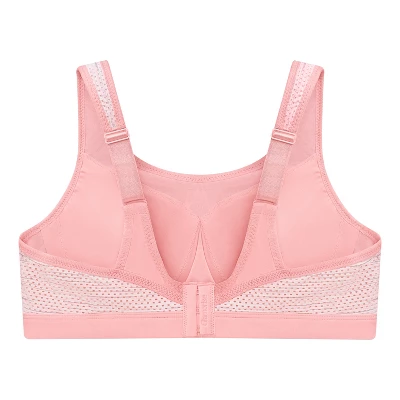 Glamorise Womens High Impact Wonderwire Sports Underwire Bra 9066 Pink Blush Print - Image 4