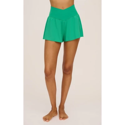 90 Degree By Reflex Womens Woven Crossfire Short With Crossover Waist And Built-in Shorts - Image 6